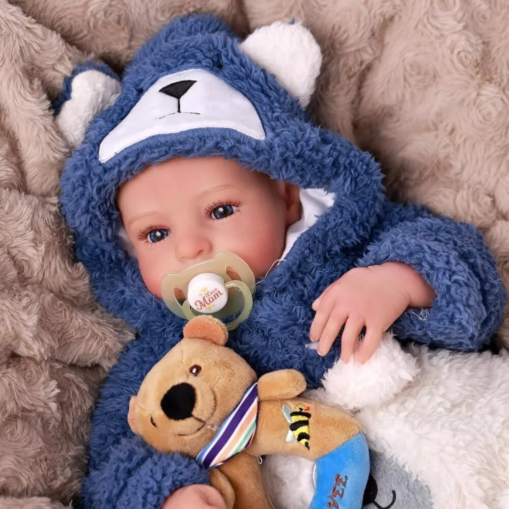 Reborn Baby Dolls Boy Aiden 17 Inch Handmade Realistic Baby Doll Cloth Soft Body
